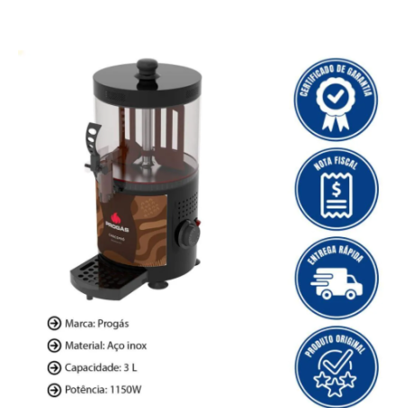 CHOCOLATEIRA CHOCOPRÓ PROGÁS COM COPO MEDIDOR 3 LITROS 220V