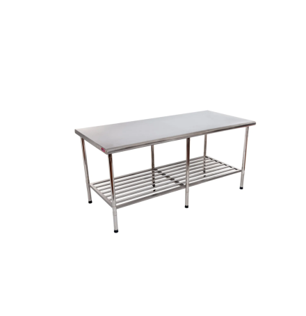 MESA 1,90X0,90 INOX 430 COM GRADE INFERIOR 06 PÉS DESMONTADA