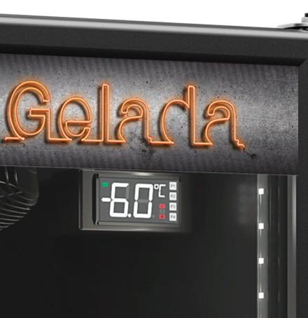 CERVEJEIRA/EXPOSITOR VERTICAL 410L PORTA DE VIDRO GRBA-400V LB PR ALL BLACK