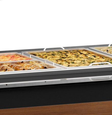BUFFET TÉRMICO GELOPAR 4 CUBAS PRETO 220V GBTA-175